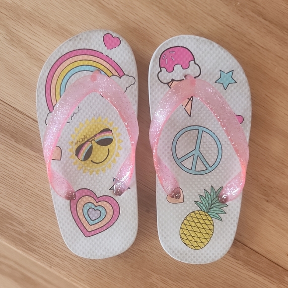 The Children's Place Other - The Childrens Place Kids Glittery Pink Flip Flops Size 7/8